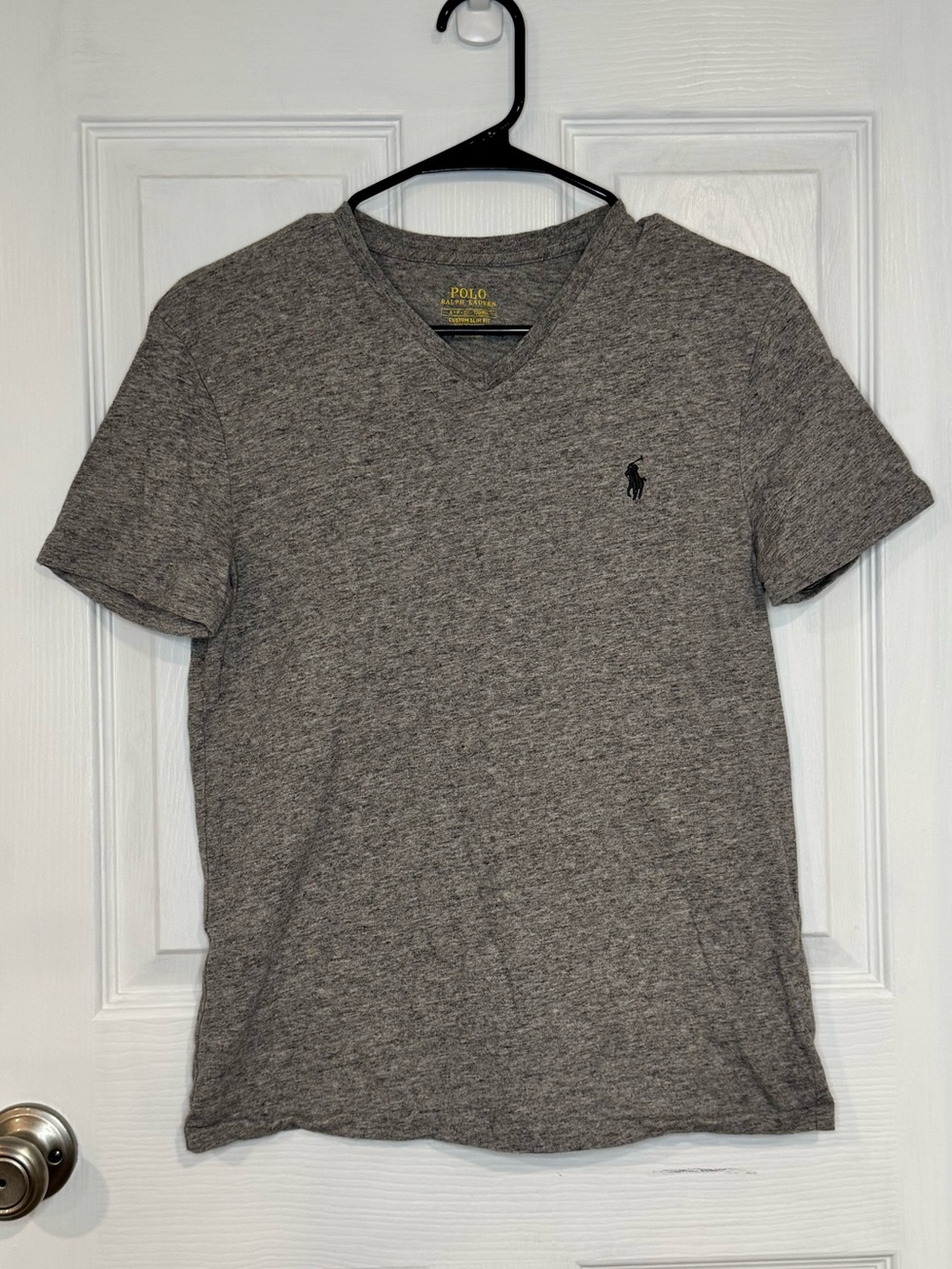 Men’s Polo by Ralph Lauren Gray Heather V-Neck Tee